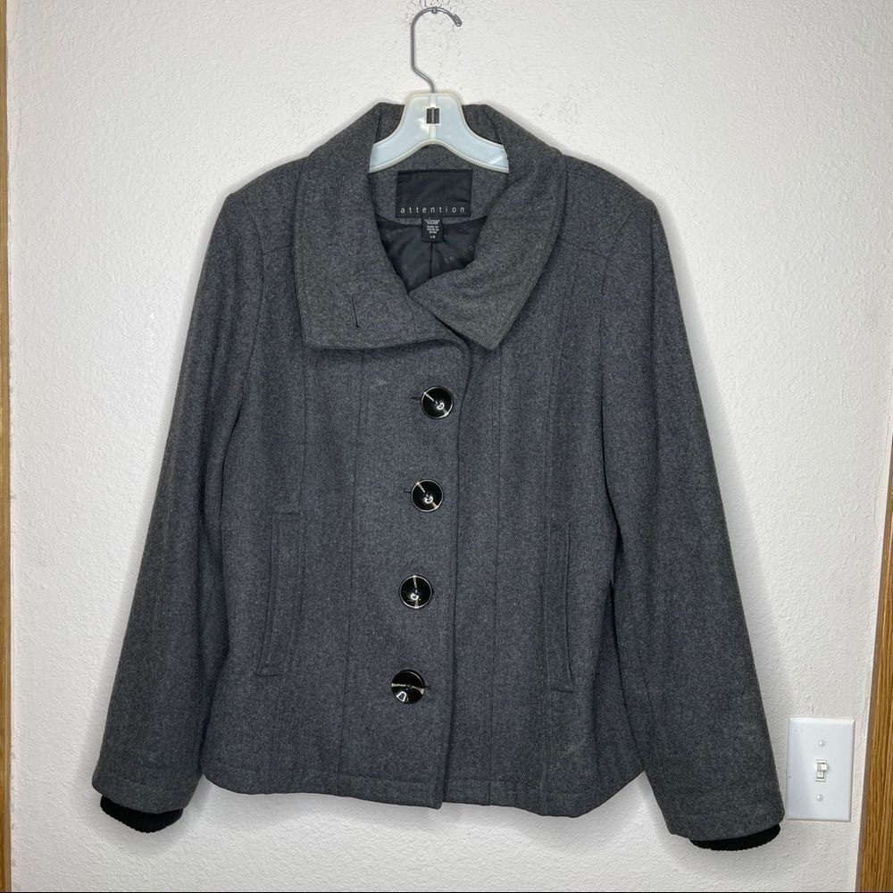 Attention Wool Blend Jacket Gray - image 6